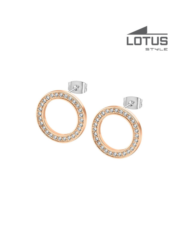 LOTUS STYLE STAINLESS STEEL EARRINGS 